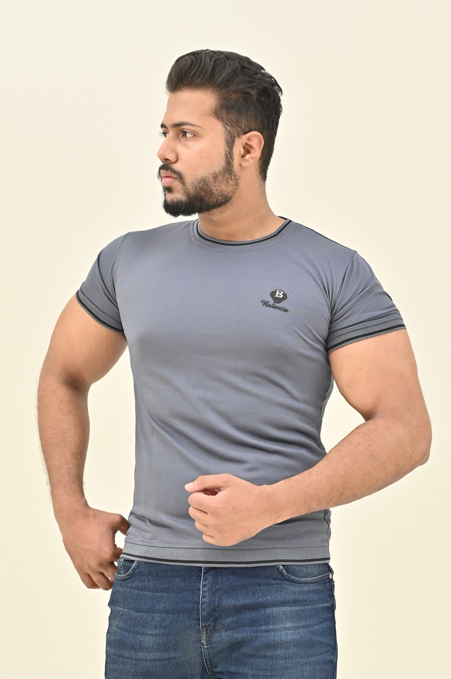 THE CLASSIC-STRIP SHIRT-GRAY