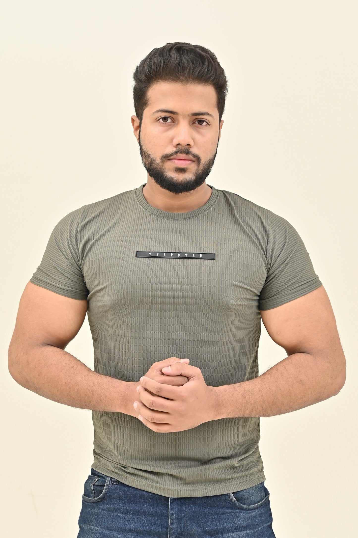 THE TEXTURED SHIRT-OLIVE