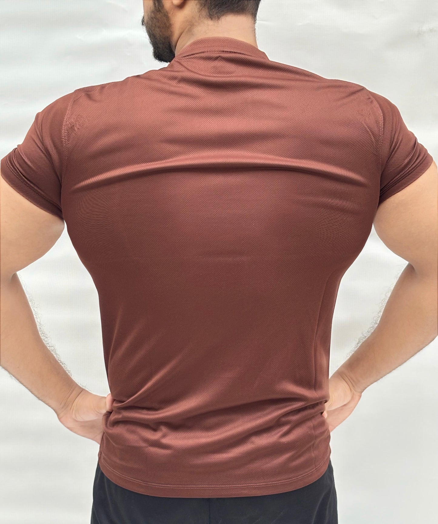 BROWN SOFT LYCRA SHIRT-FL