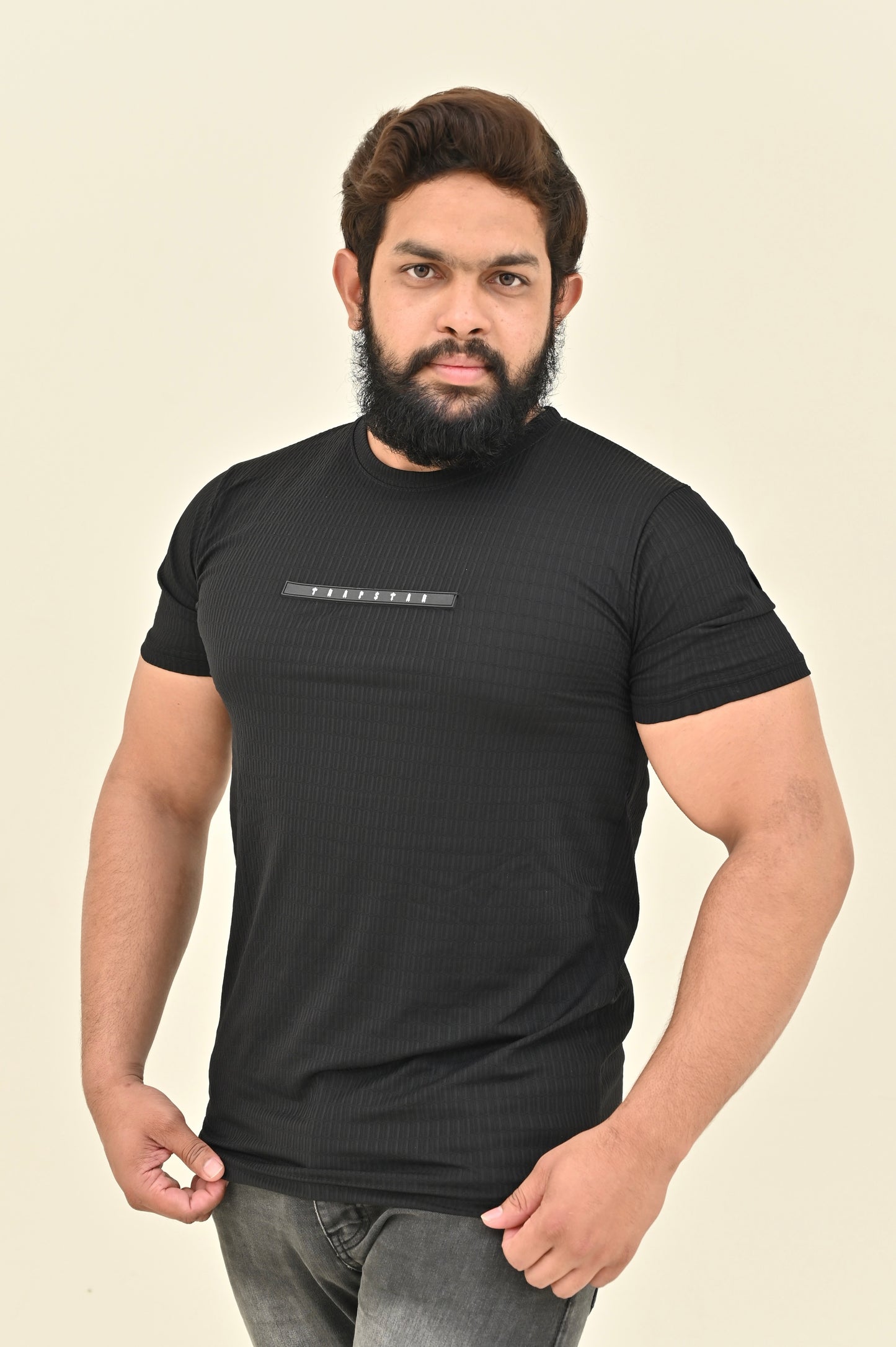 THE TEXTURED SHIRT-BLACK