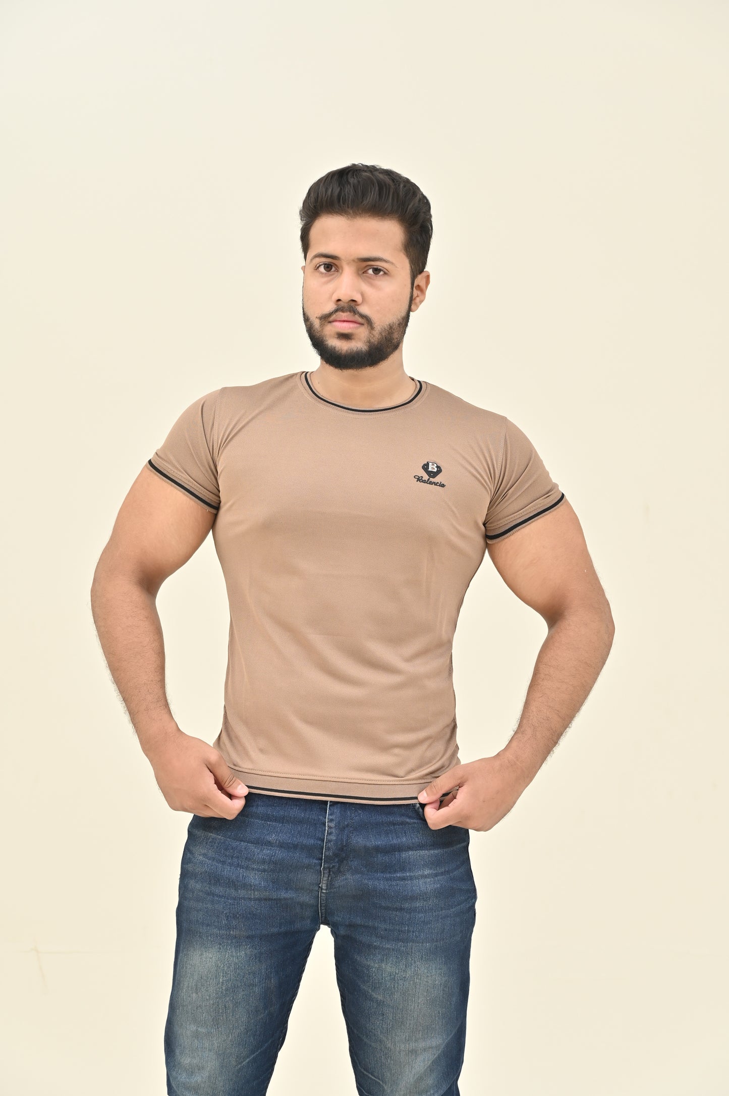 THE CLASSIC-STRIP SHIRT-TAN