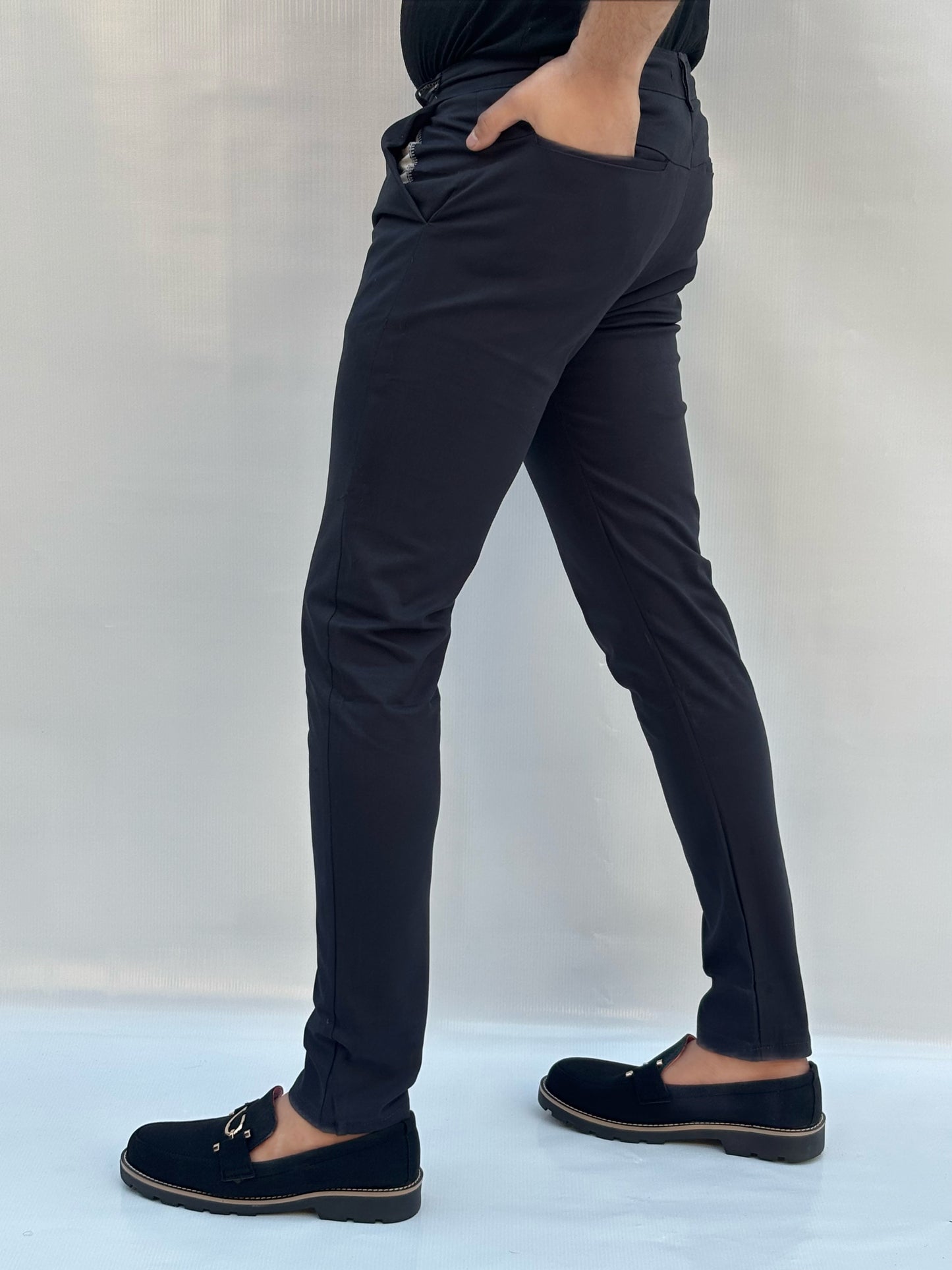 0.5 NAVY-BLUE FITTED COTTON PANT'S-FL