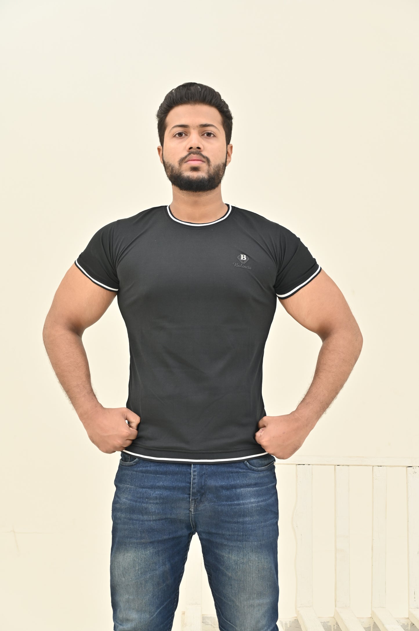 THE CLASSIC-STRIP SHIRT-BLACK