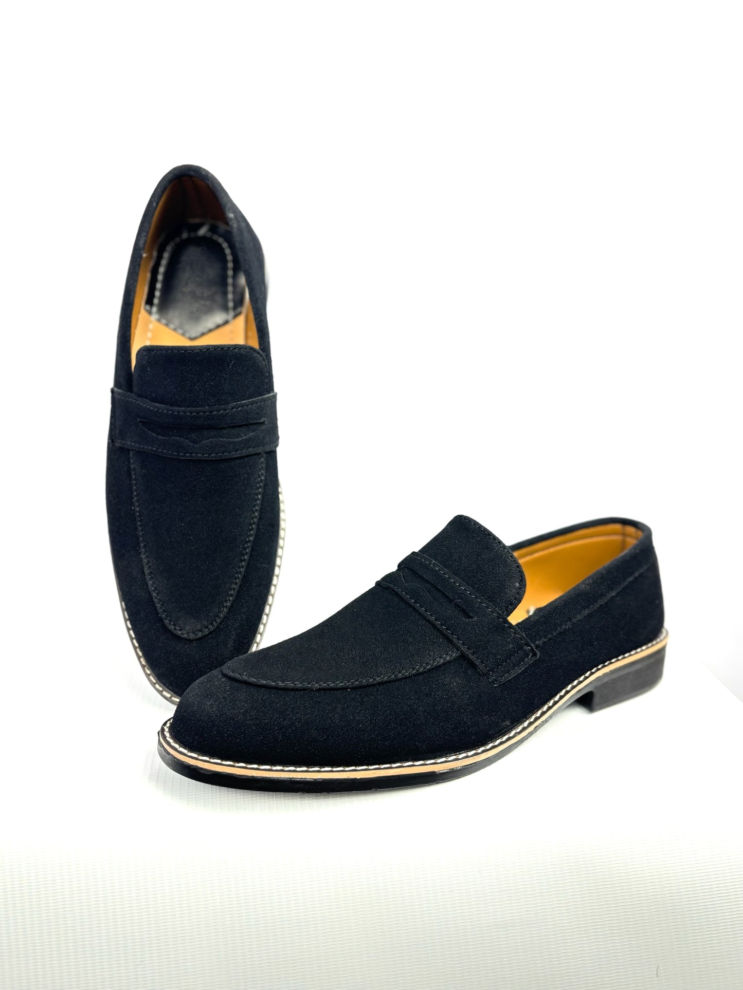 007 STYLISH SUEDE BLACK SHOES-FL