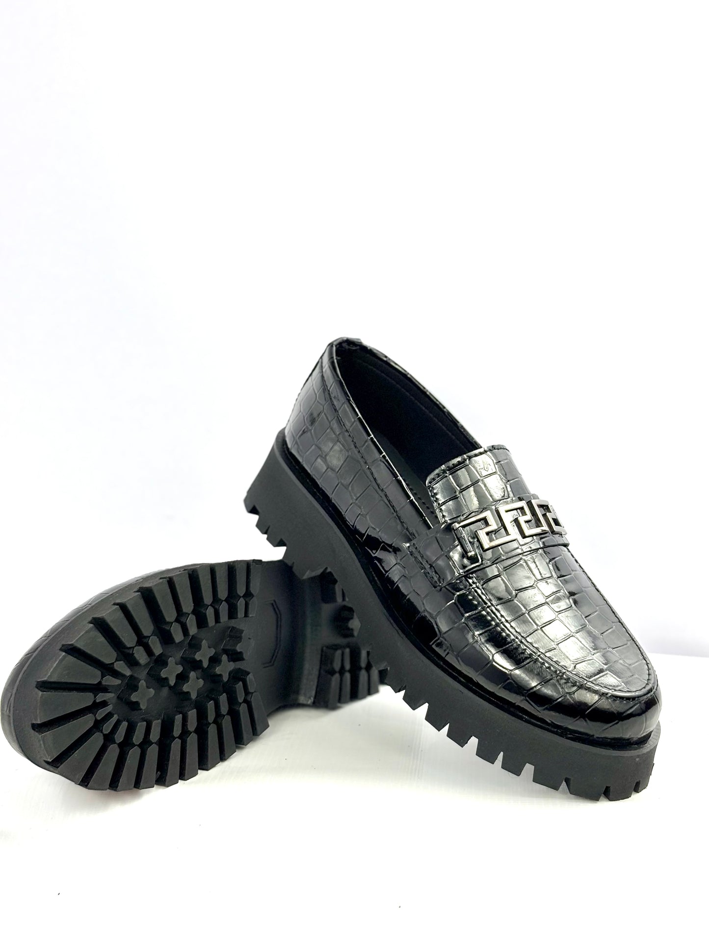 0021 STYLISH & DURABLE BLACK SHOES-FL