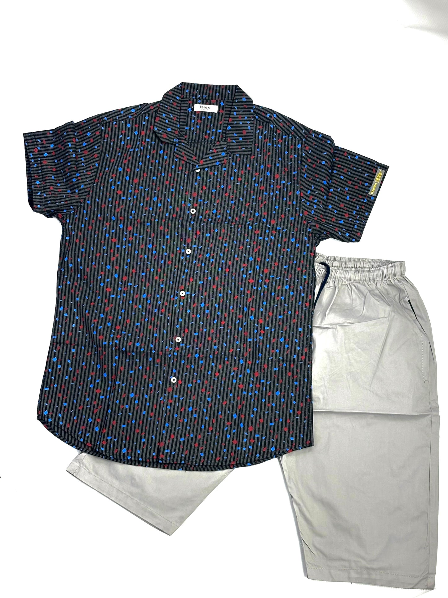 THE FLEX-FIT PAIR OF SHIRT & SHORTS -BLACK