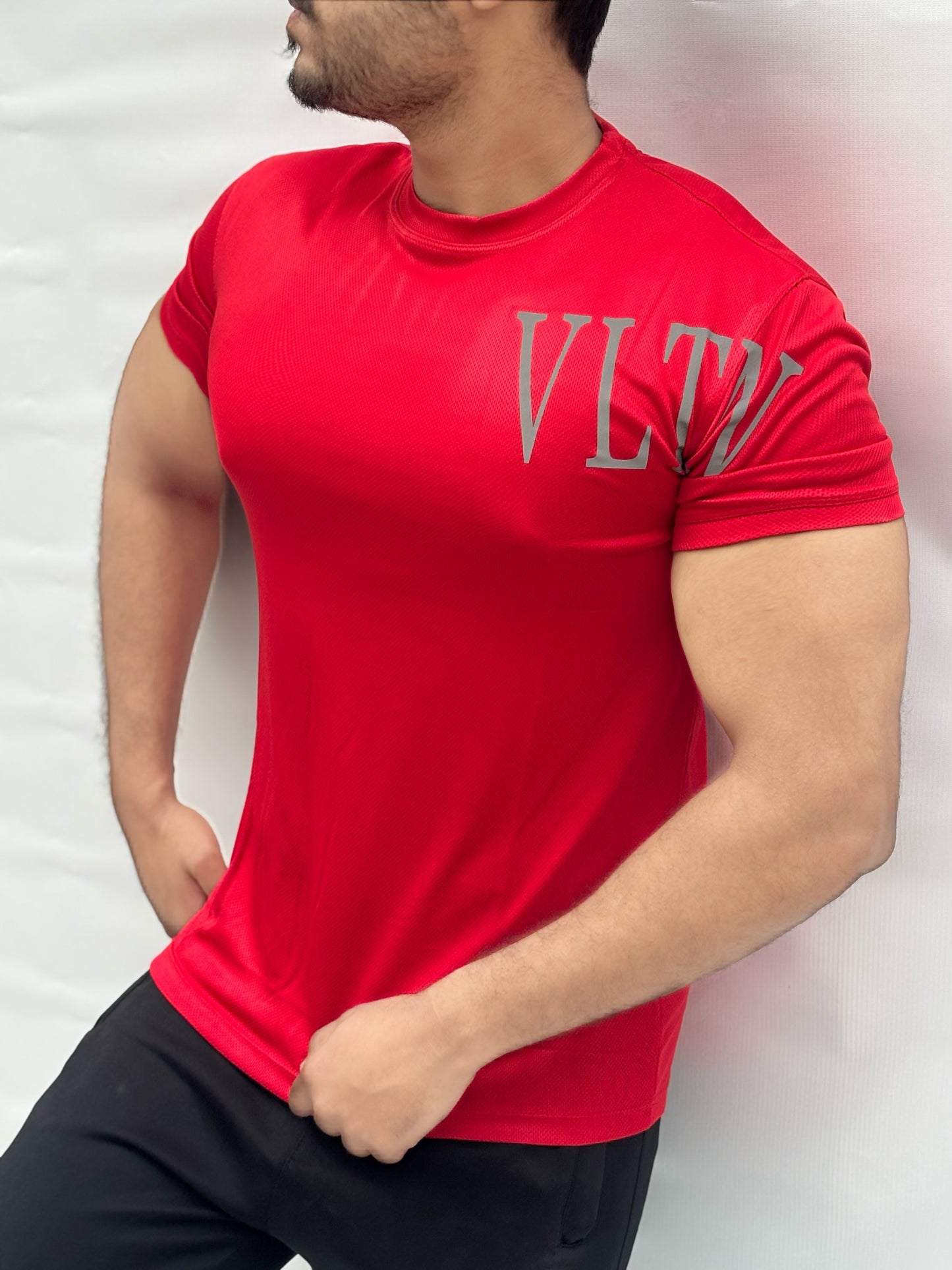 RED SOFT LYCRA SHIRT-FL