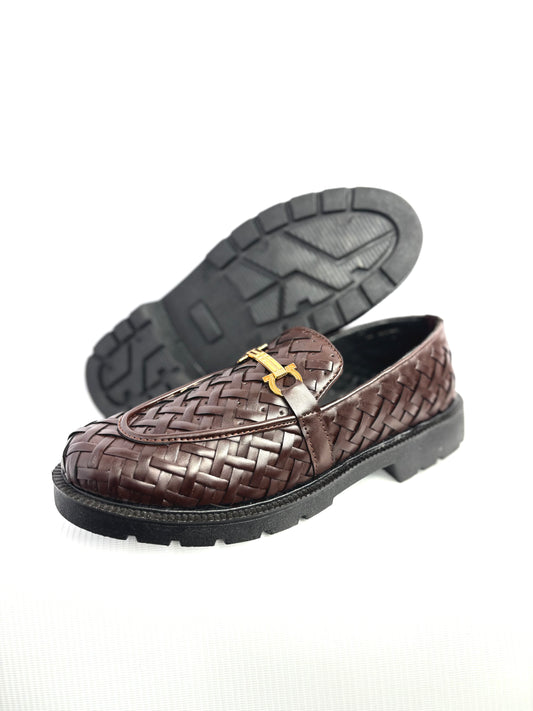 0012 BROWN STYLISH ALLIGATOR SHOES-FL