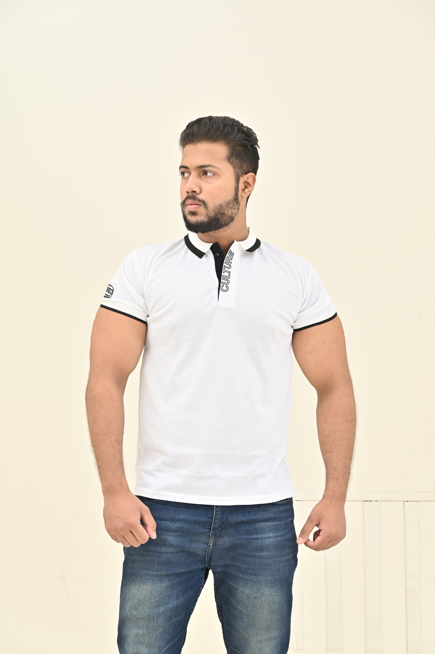 THE RE-FINED KNIT POLO-WHITE