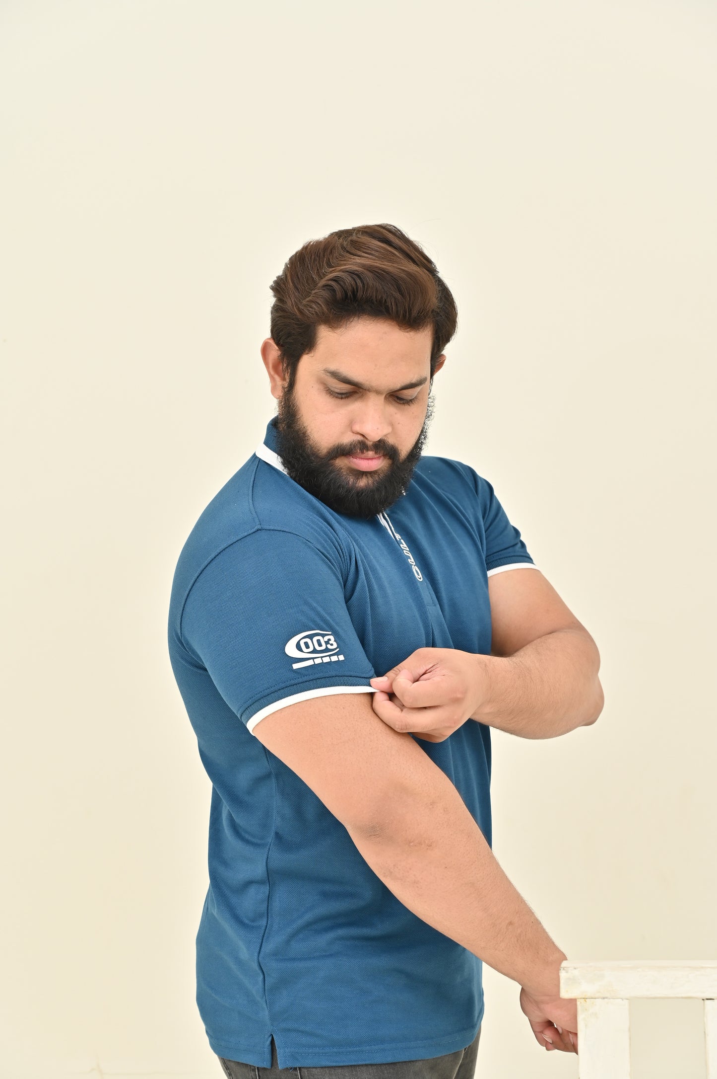 THE RE-FINED KNIT POLO-ROYAL BLUE