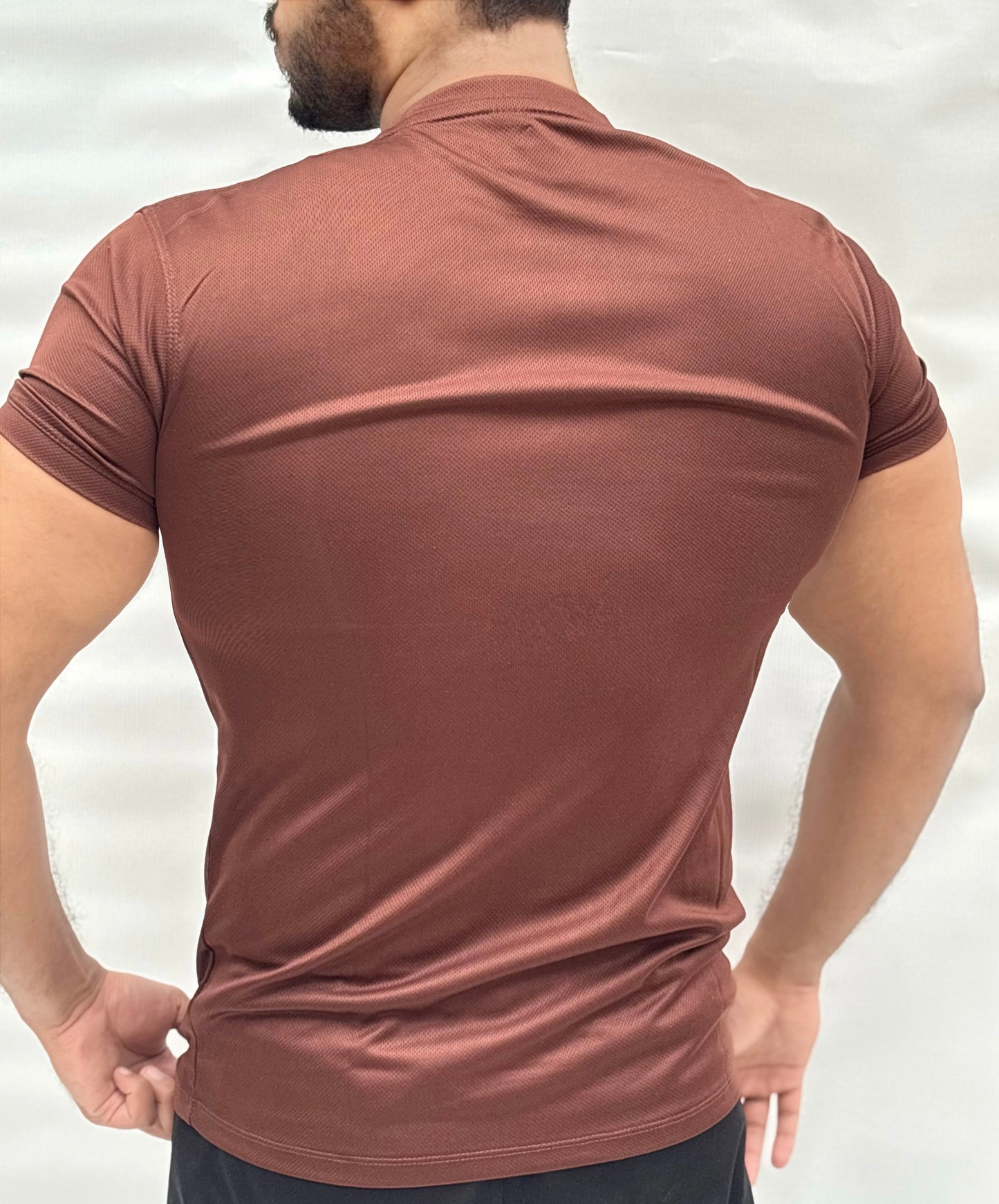 BROWN SOFT LYCRA SHIRT-FL