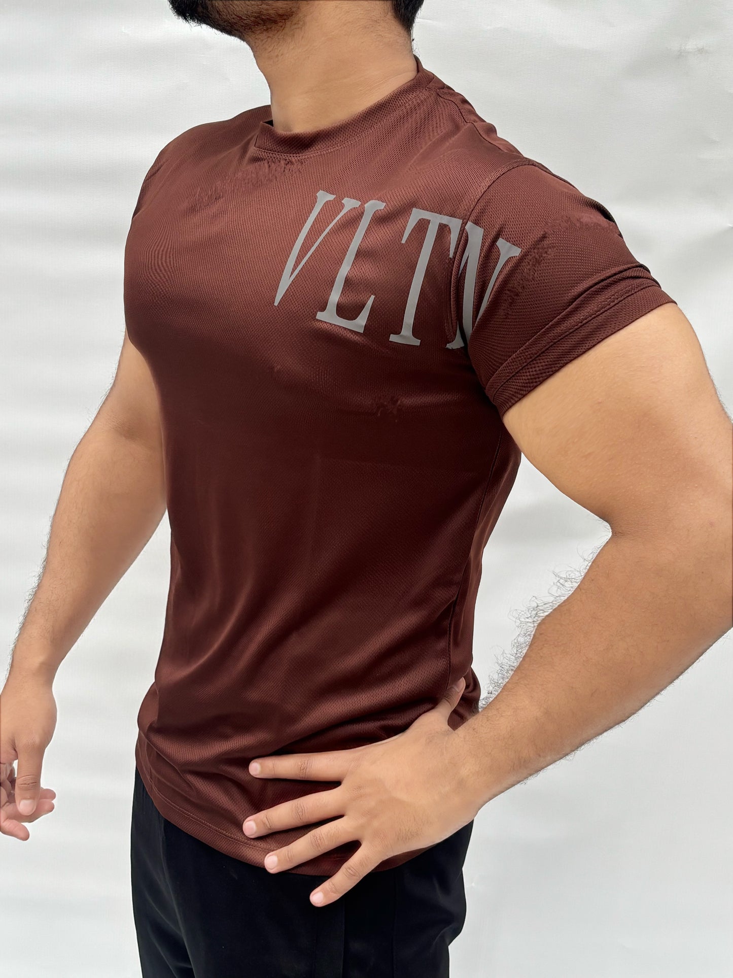 BROWN SOFT LYCRA SHIRT-FL