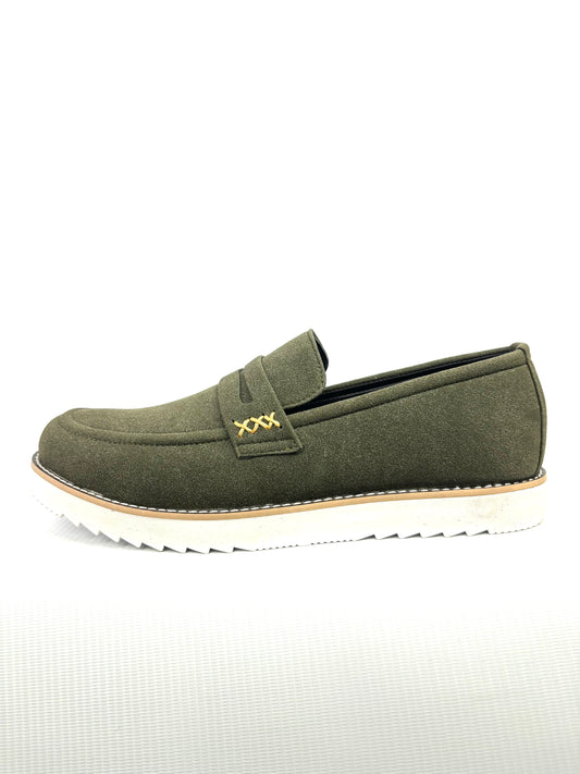 003 OLIVE VELVET SUEDE SHOES-FL