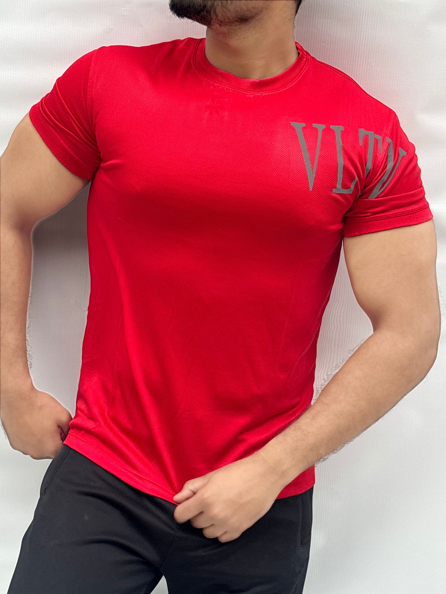 RED SOFT LYCRA SHIRT-FL