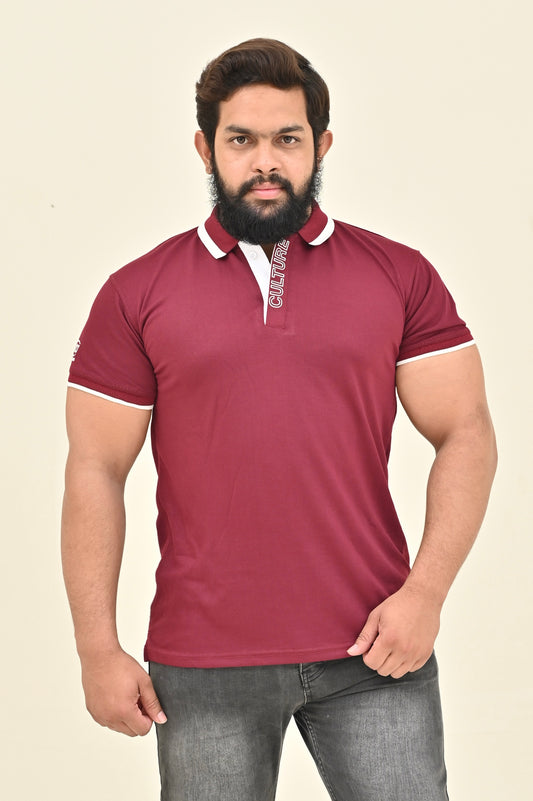 THE RE-FINED KNIT POLO-MAROON