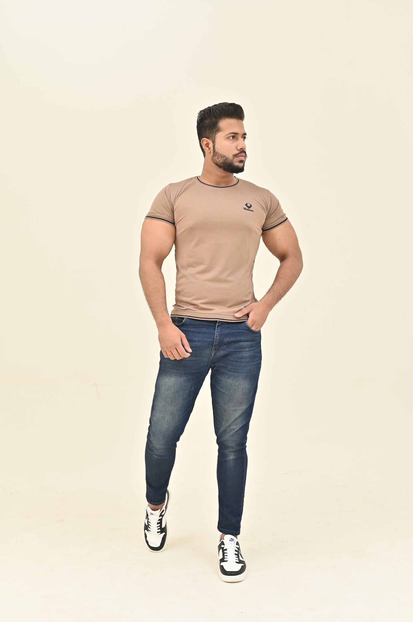 THE CLASSIC-STRIP SHIRT-TAN