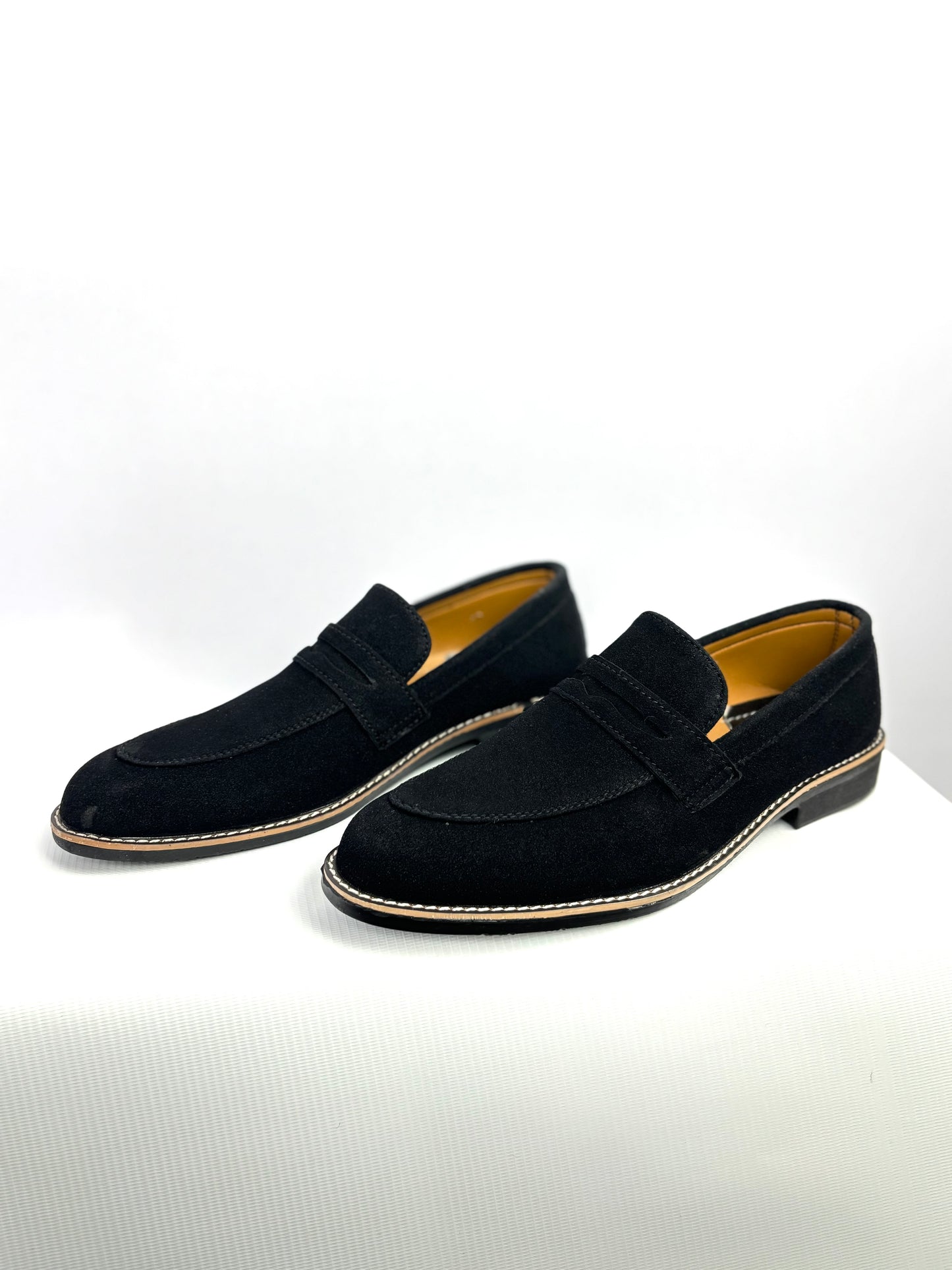 007 STYLISH SUEDE BLACK SHOES-FL
