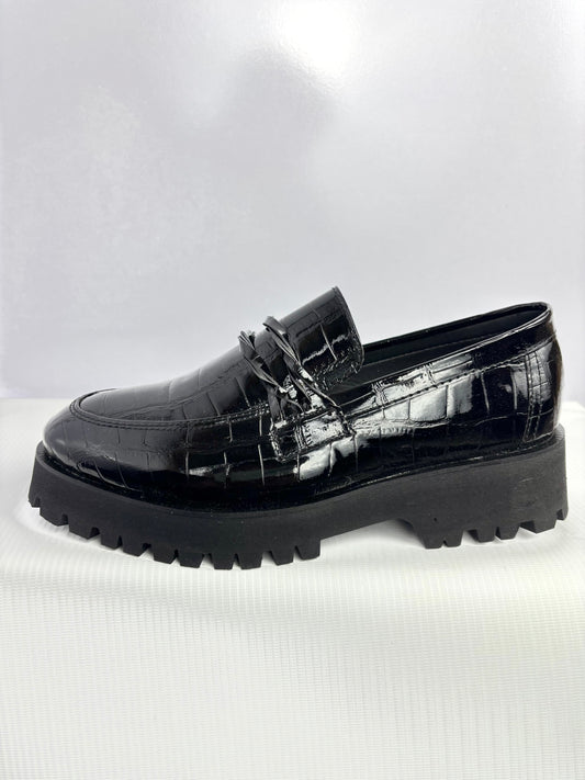 008 BLACK CROCODILE SHINER SHOES-FL