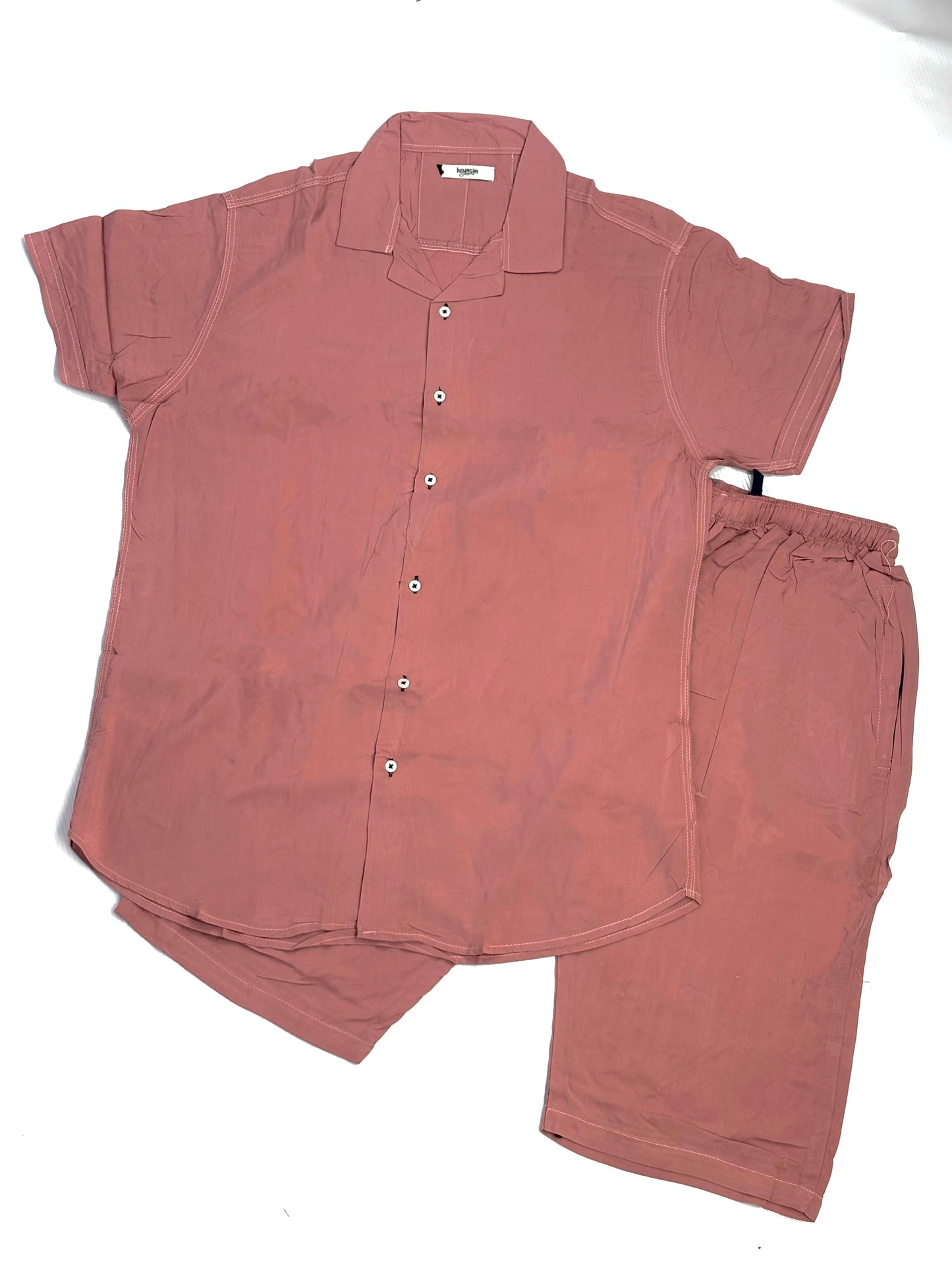 THE FLEX-FIT PAIR OF SHIRT & SHORTS-NEON BROWN