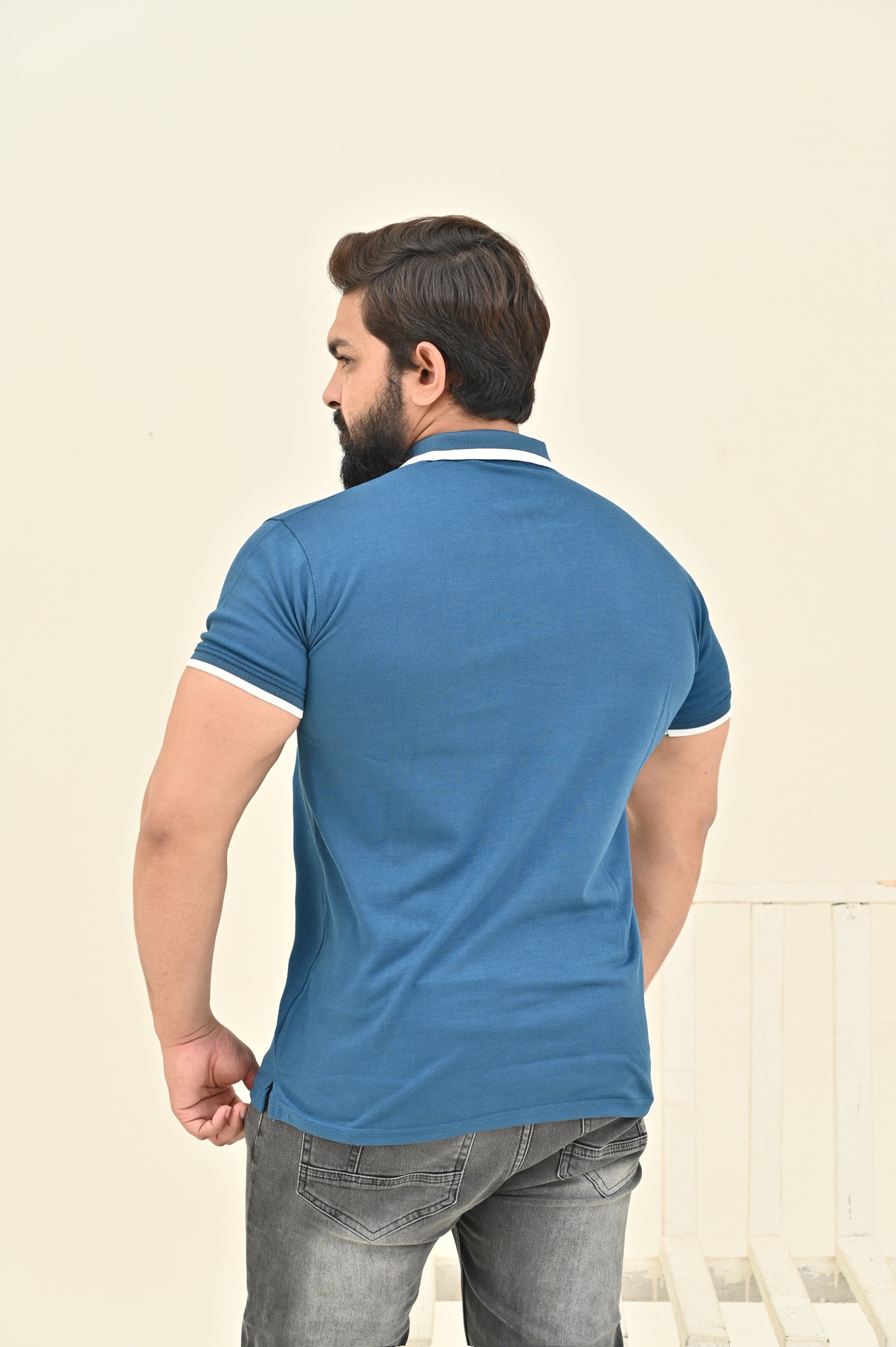 THE RE-FINED KNIT POLO-ROYAL BLUE