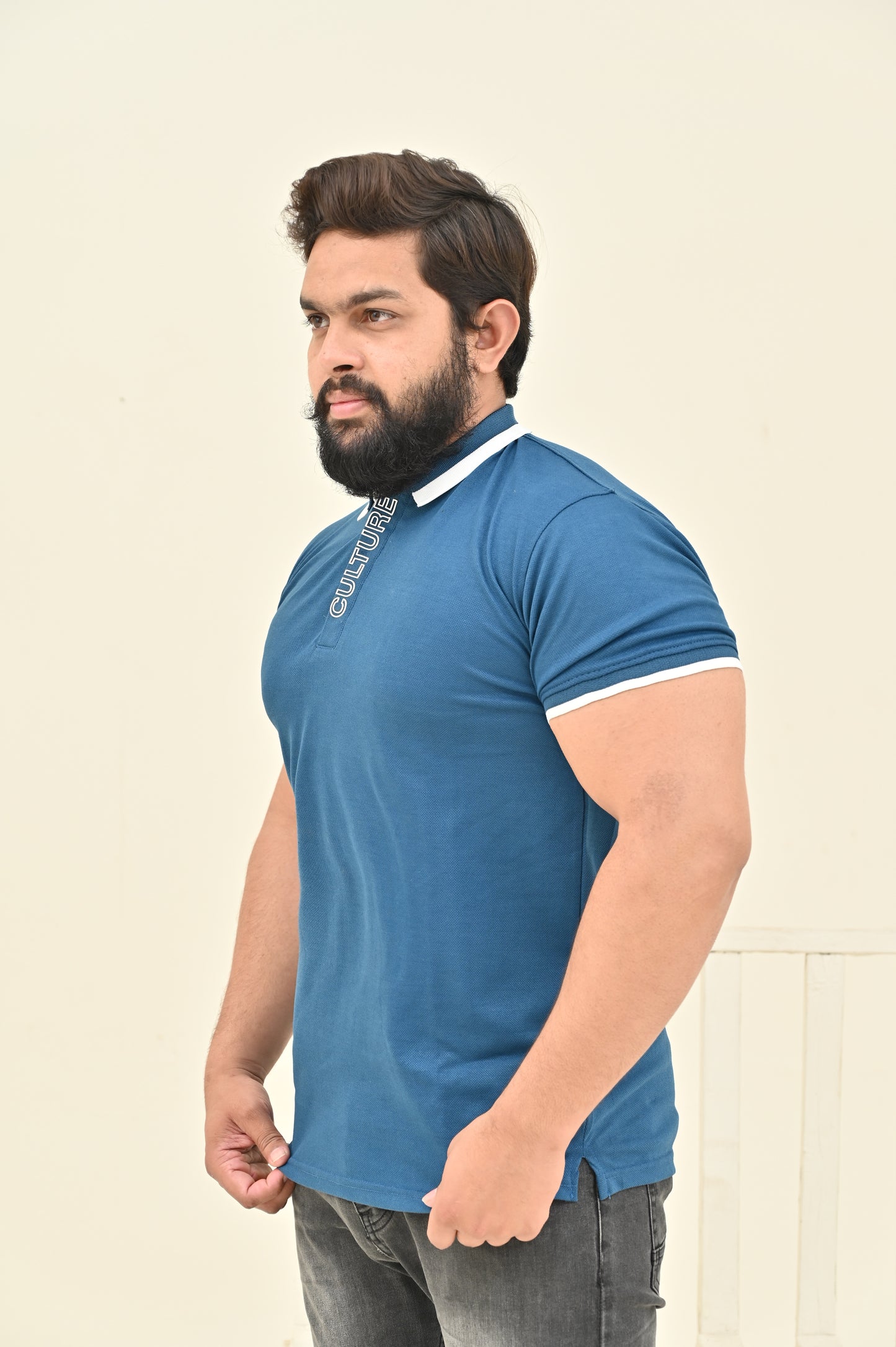 THE RE-FINED KNIT POLO-ROYAL BLUE