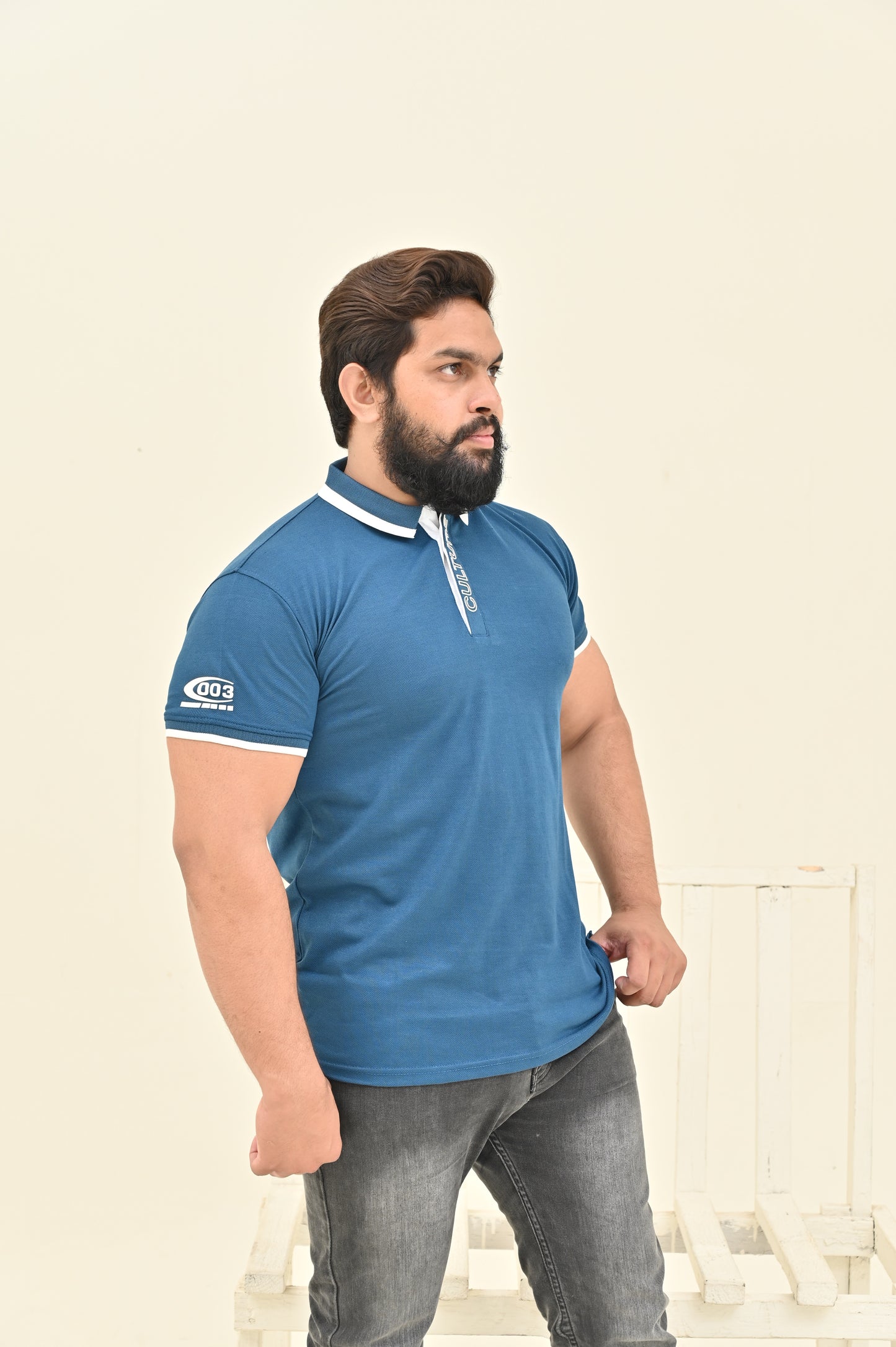 THE RE-FINED KNIT POLO-ROYAL BLUE