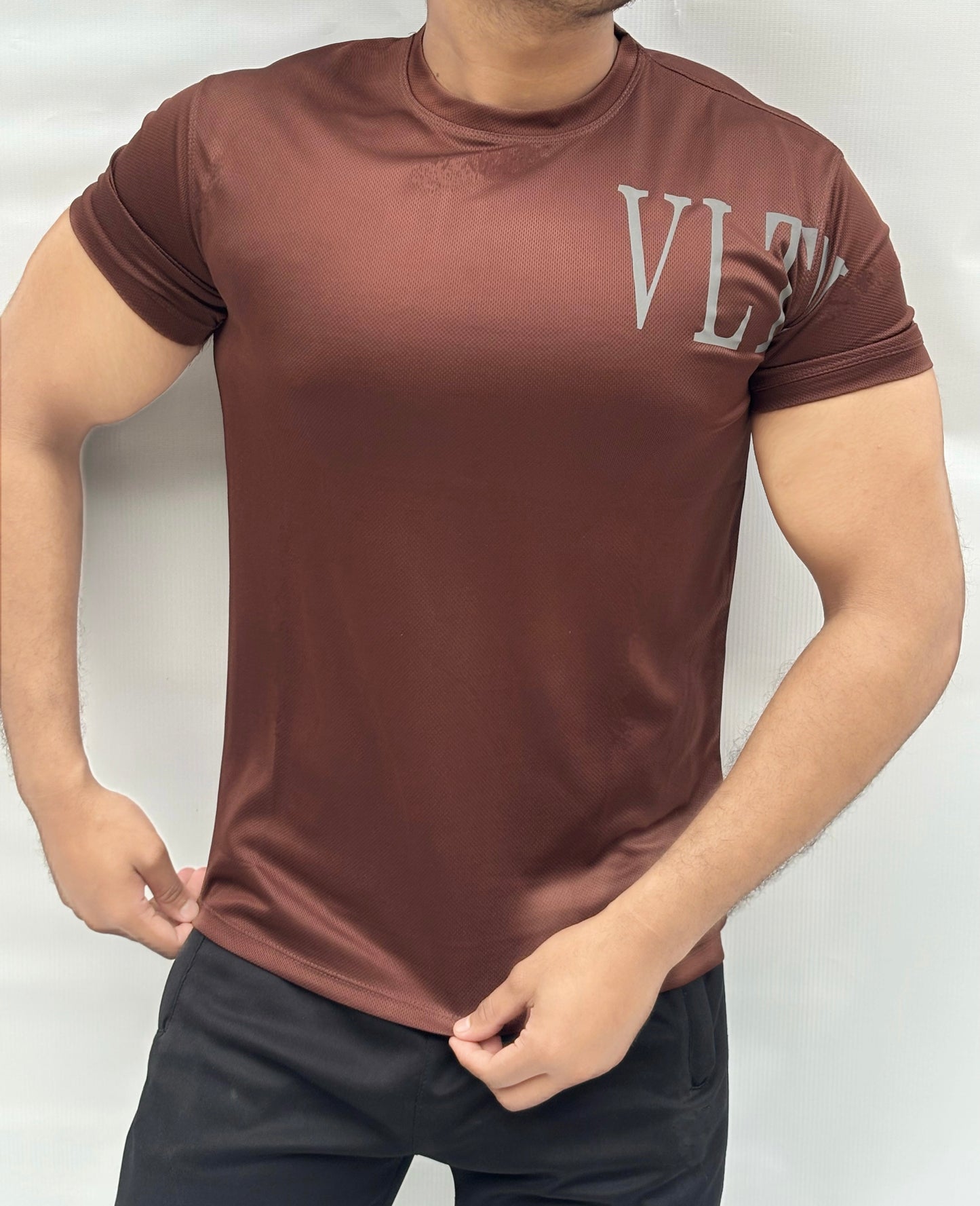 BROWN SOFT LYCRA SHIRT-FL